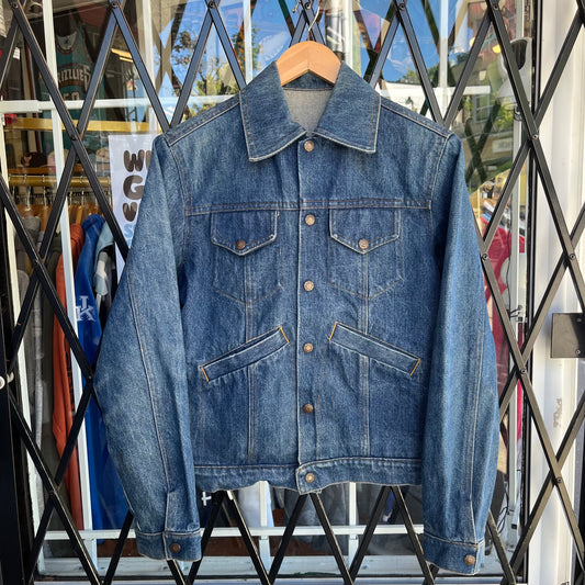Vintage Denim Snap Jacket - Size S