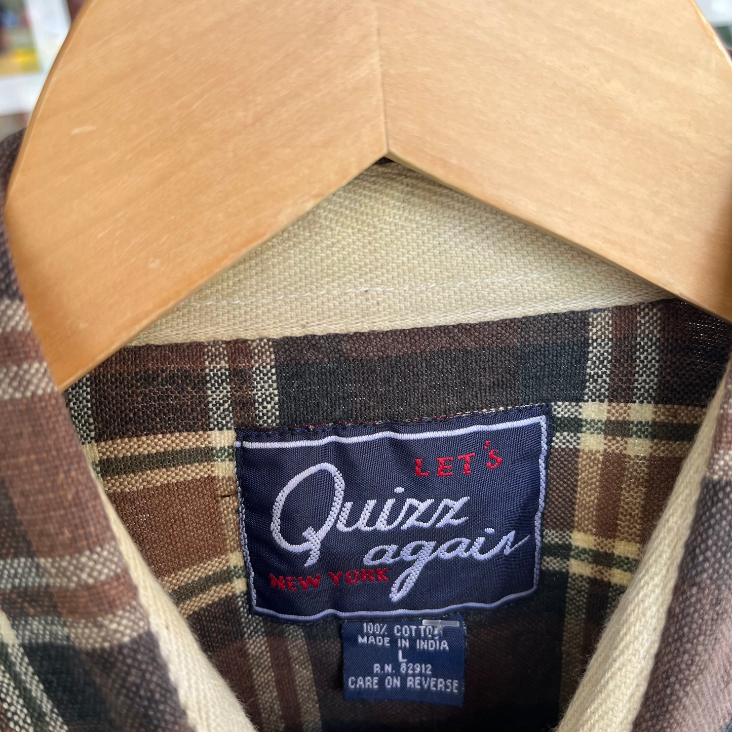 Vintage Plaid Button Up Shirt - Size L