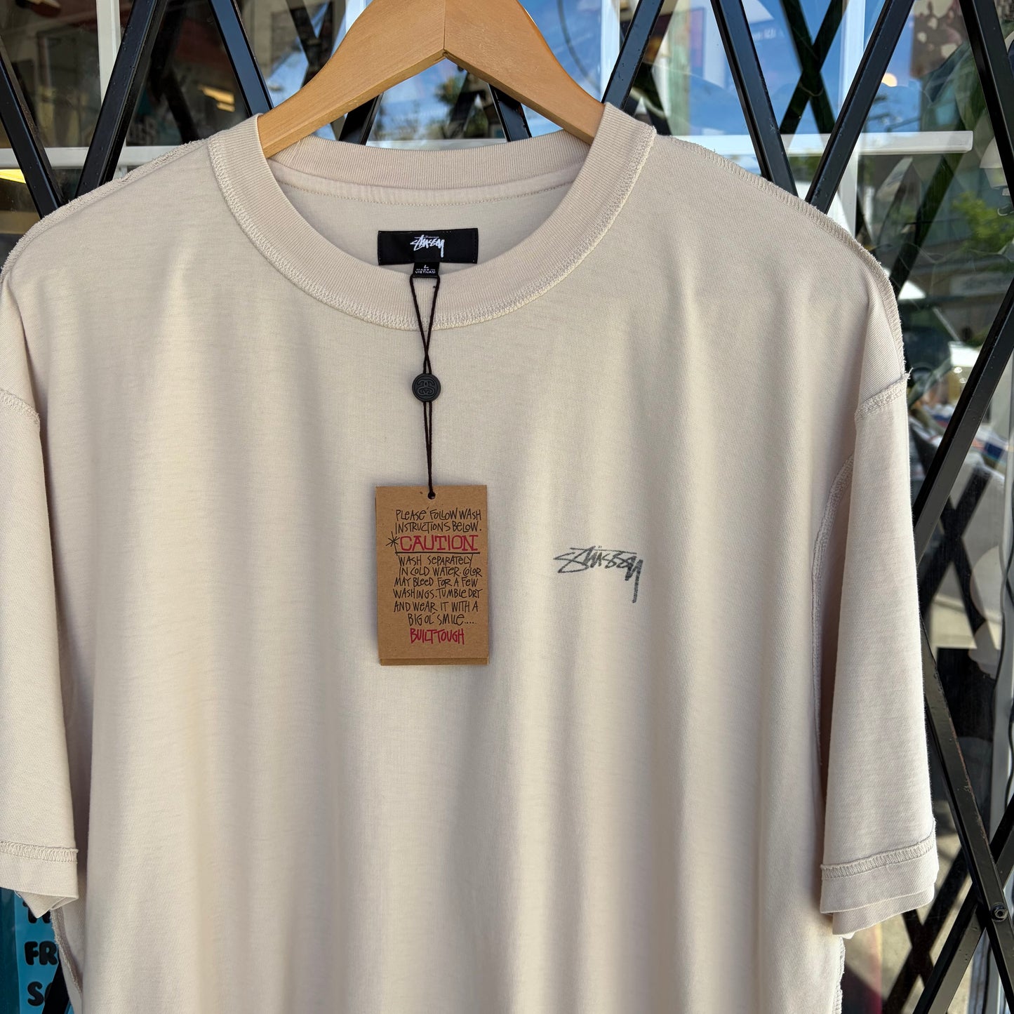Stussy Lazy SS Tee Bone - Size L