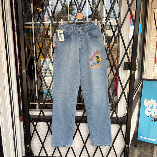 Vintage Colosseum Embroidered Dragon Denim Pants - Size 28W x 32L