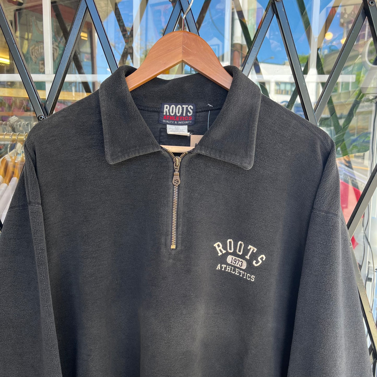 Vintage Roots Athletics Quarter Zip Sweater - Size XL