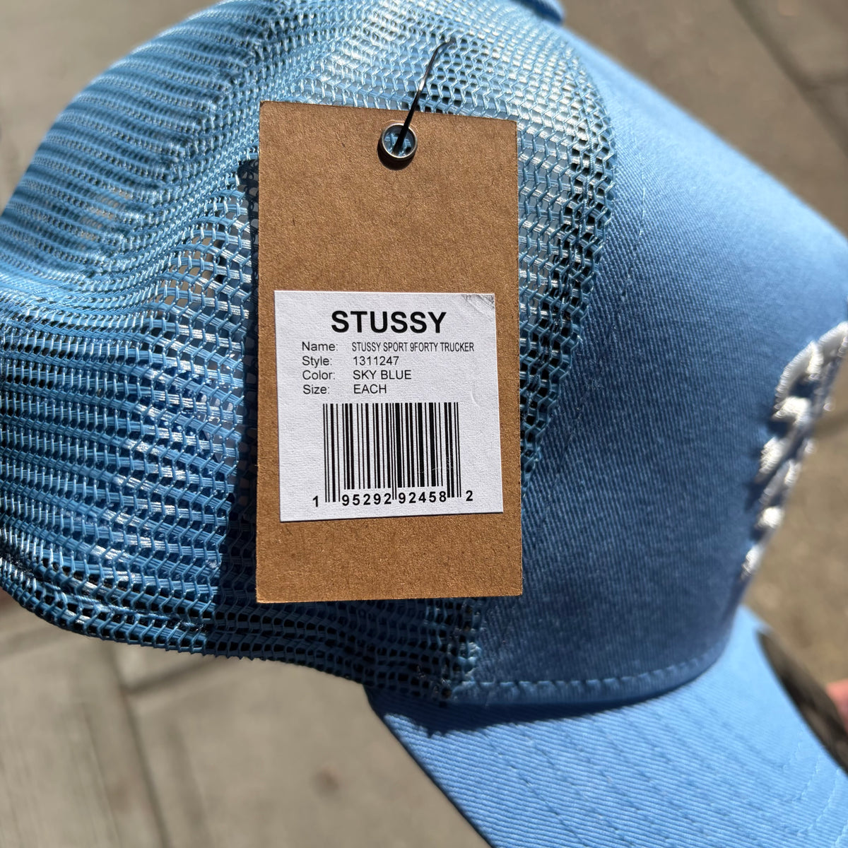 Stussy Sport 9Forty Trucker Hat Sky Blue