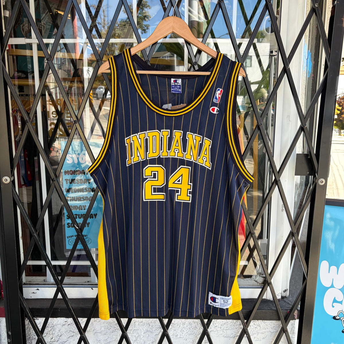 Vintage Champion Indiana Pacers Bender Pinstripe Jersey - Size 52 (XXL)