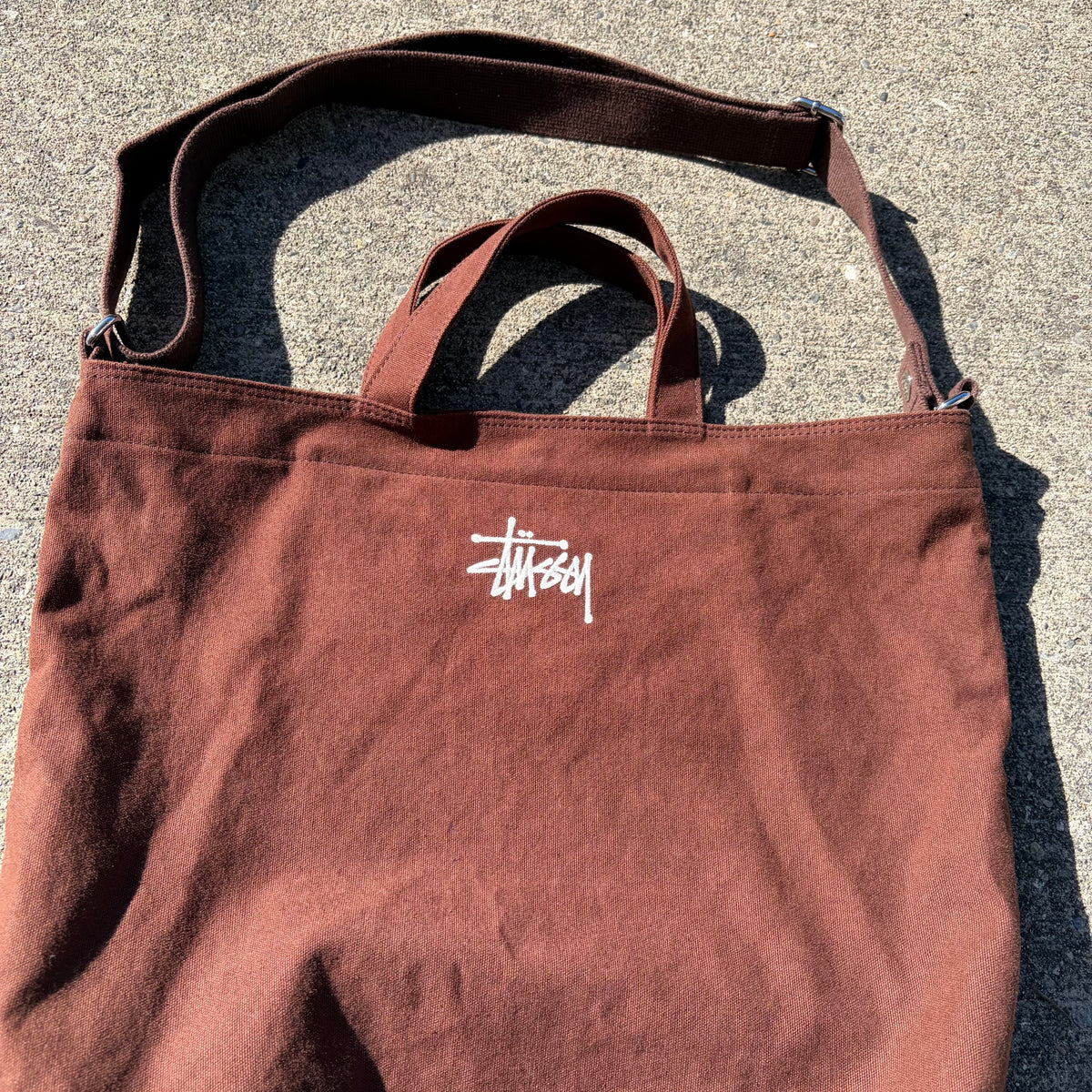 Stussy Canvas Crossbody Bag Brown