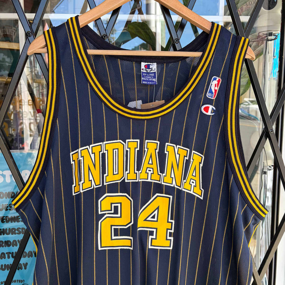 Vintage Champion Indiana Pacers Bender Pinstripe Jersey - Size 52 (XXL)
