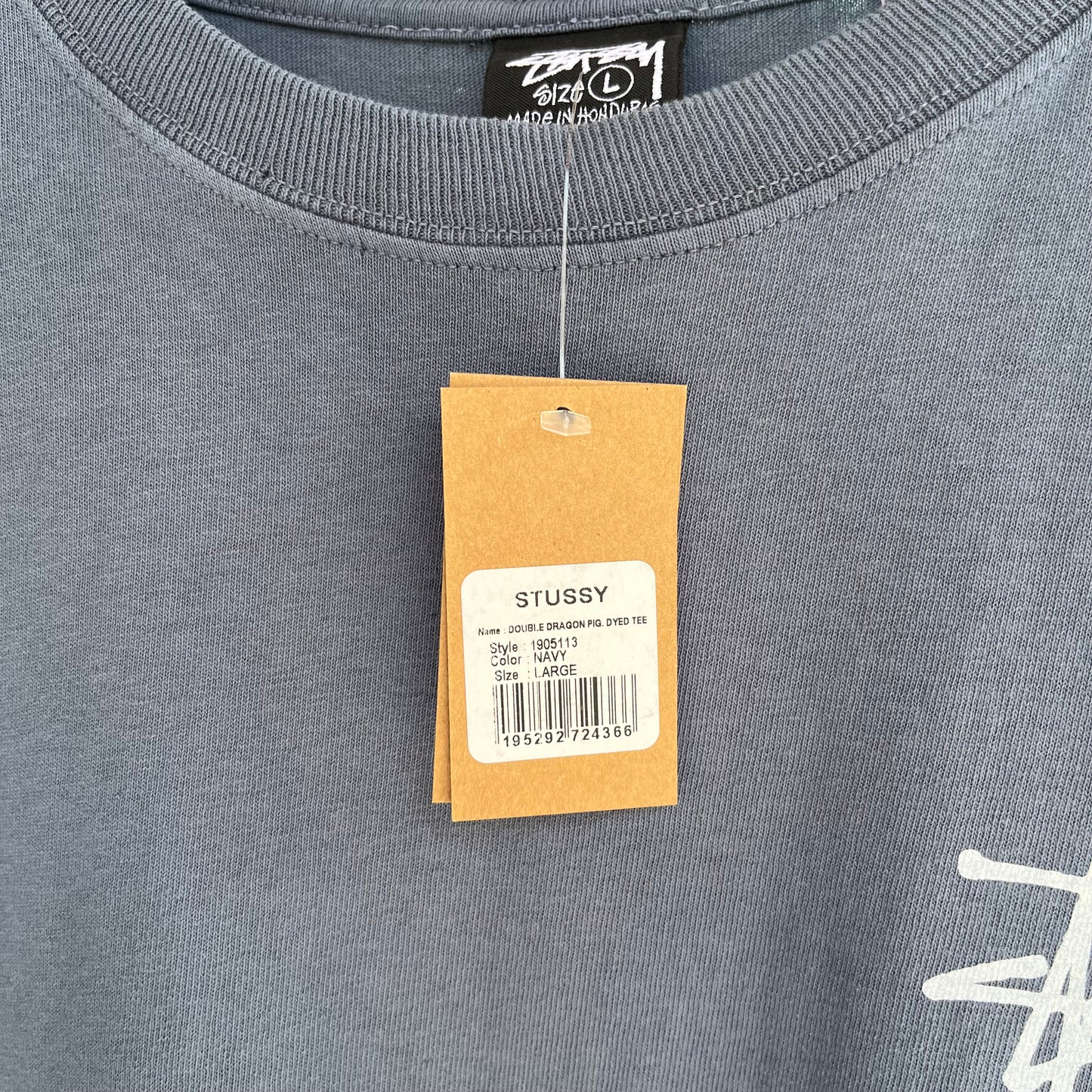 Stussy Double Dragon Tee Navy - Size L