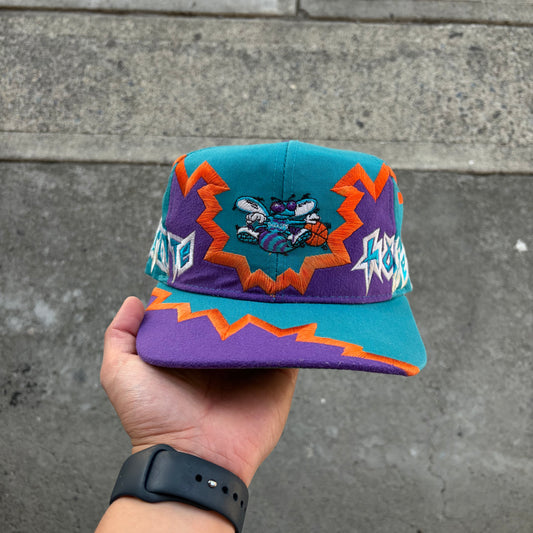 Vintage Charlotte Hornets Jagged Edge SnapBack