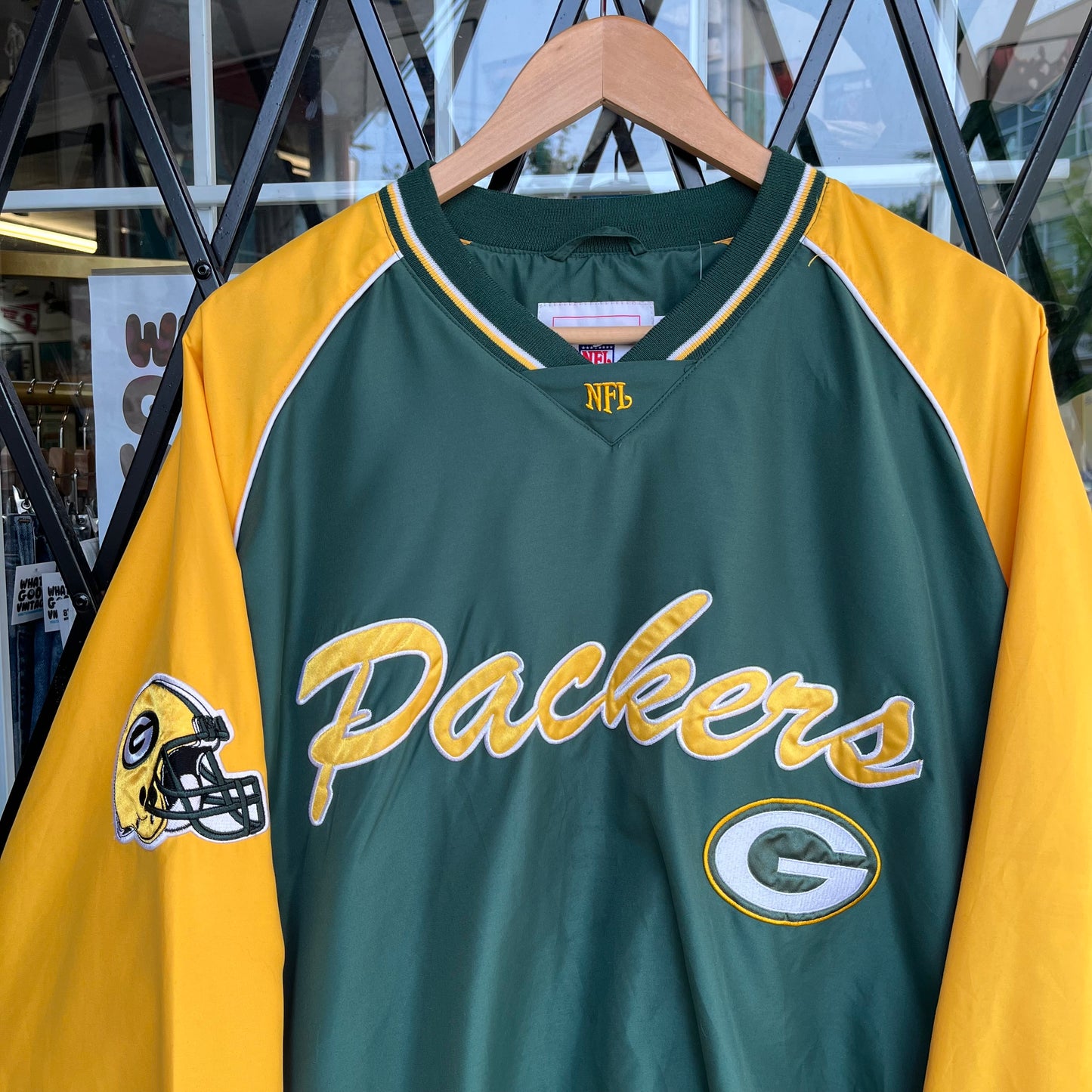 Vintage Green Bay Packers Pullover Windbreaker - Size XL