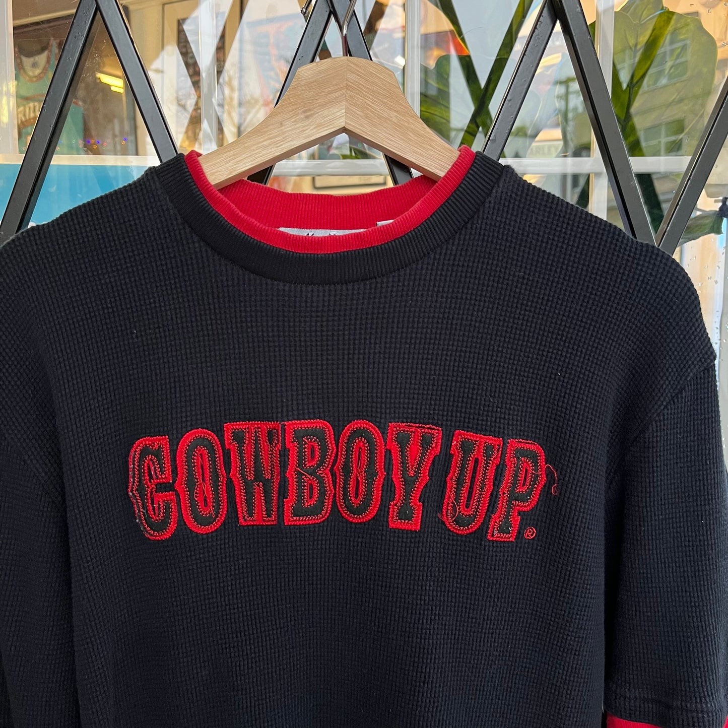 Y2K Cowboy Up Thermal Long Sleeve - Size M