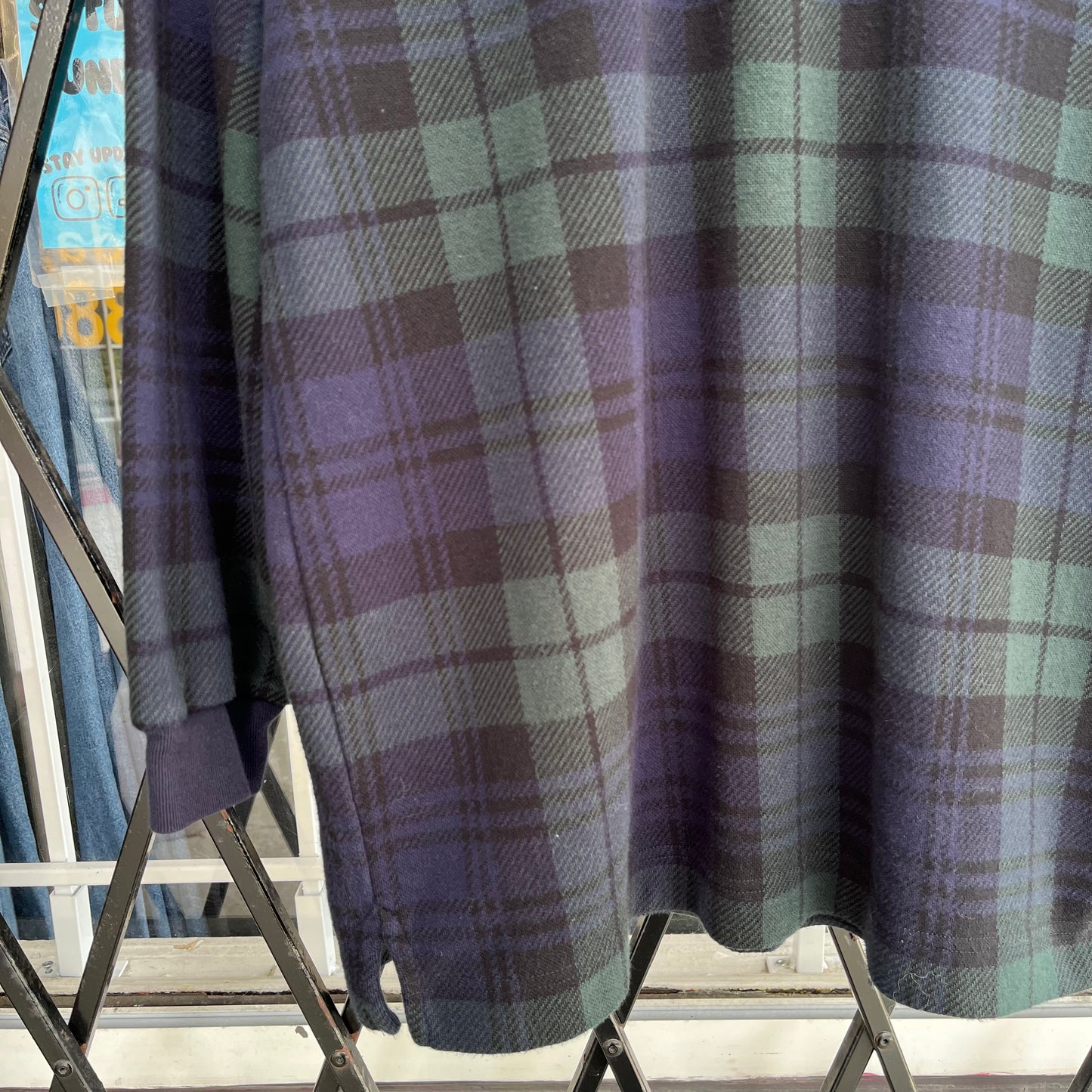 Vintage Nautical Plaid Long Sleeve Shirt - Size M