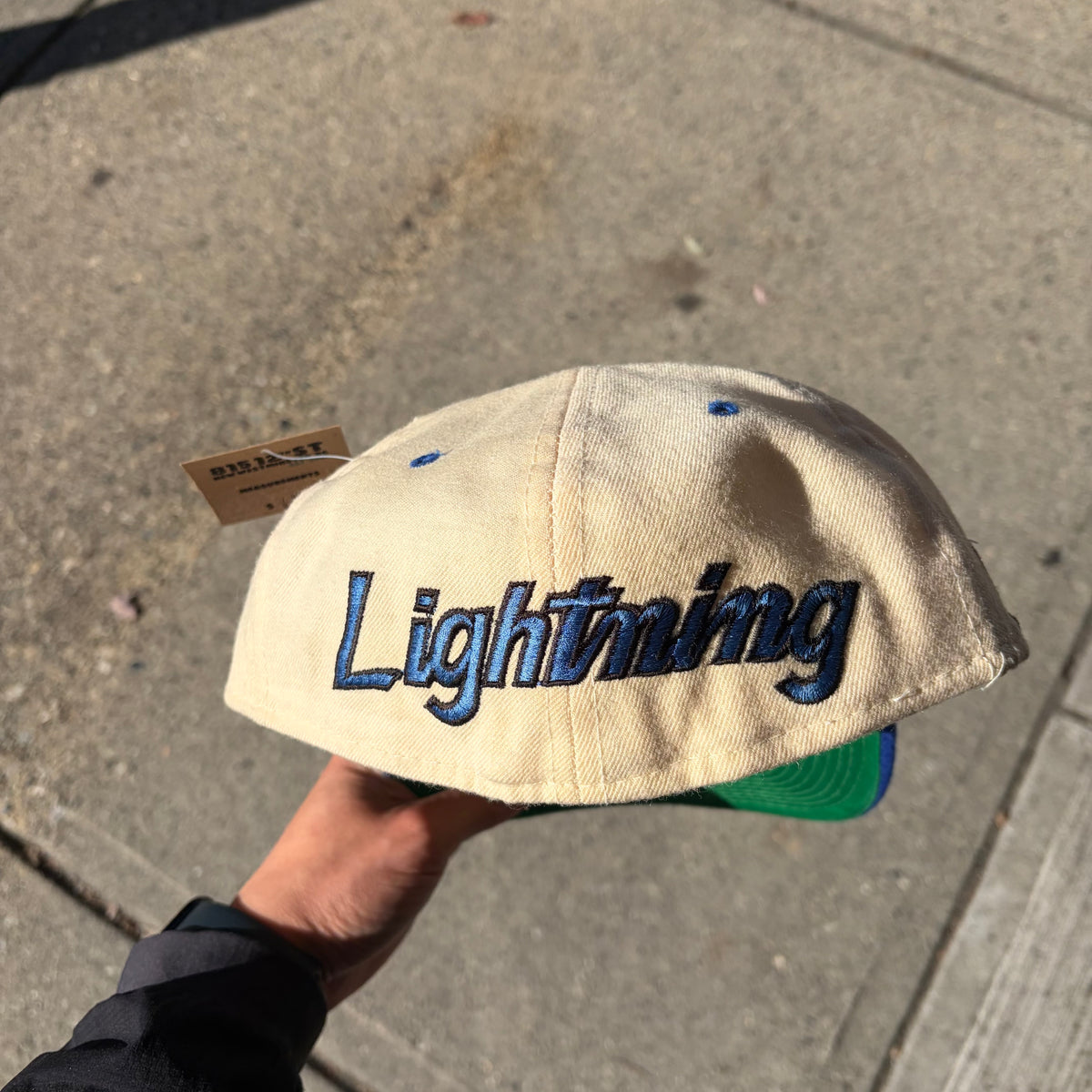 Vintage Tampa Bay Lightning Back Script Fitted Hat - Size 7 1/4