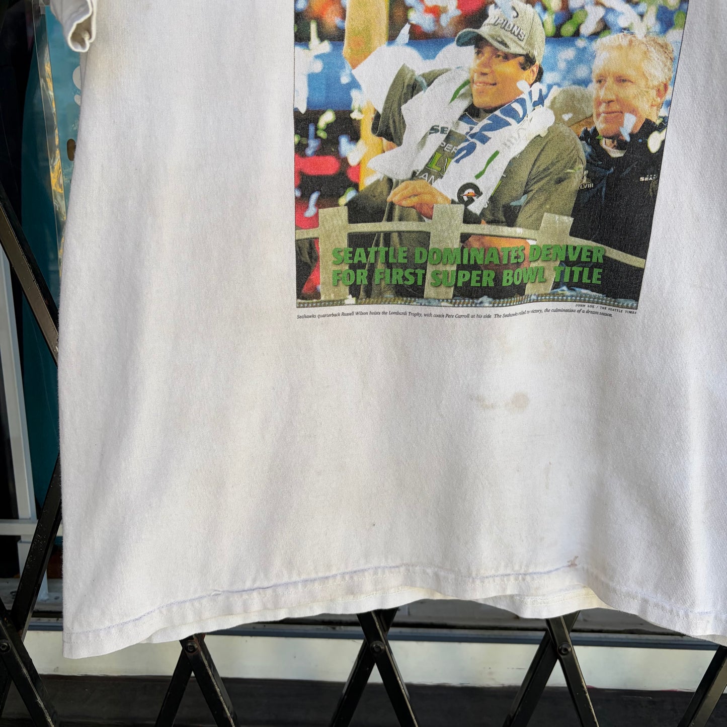 2014 Seattle Seahawks Front Page News Championship Tee - Size XL