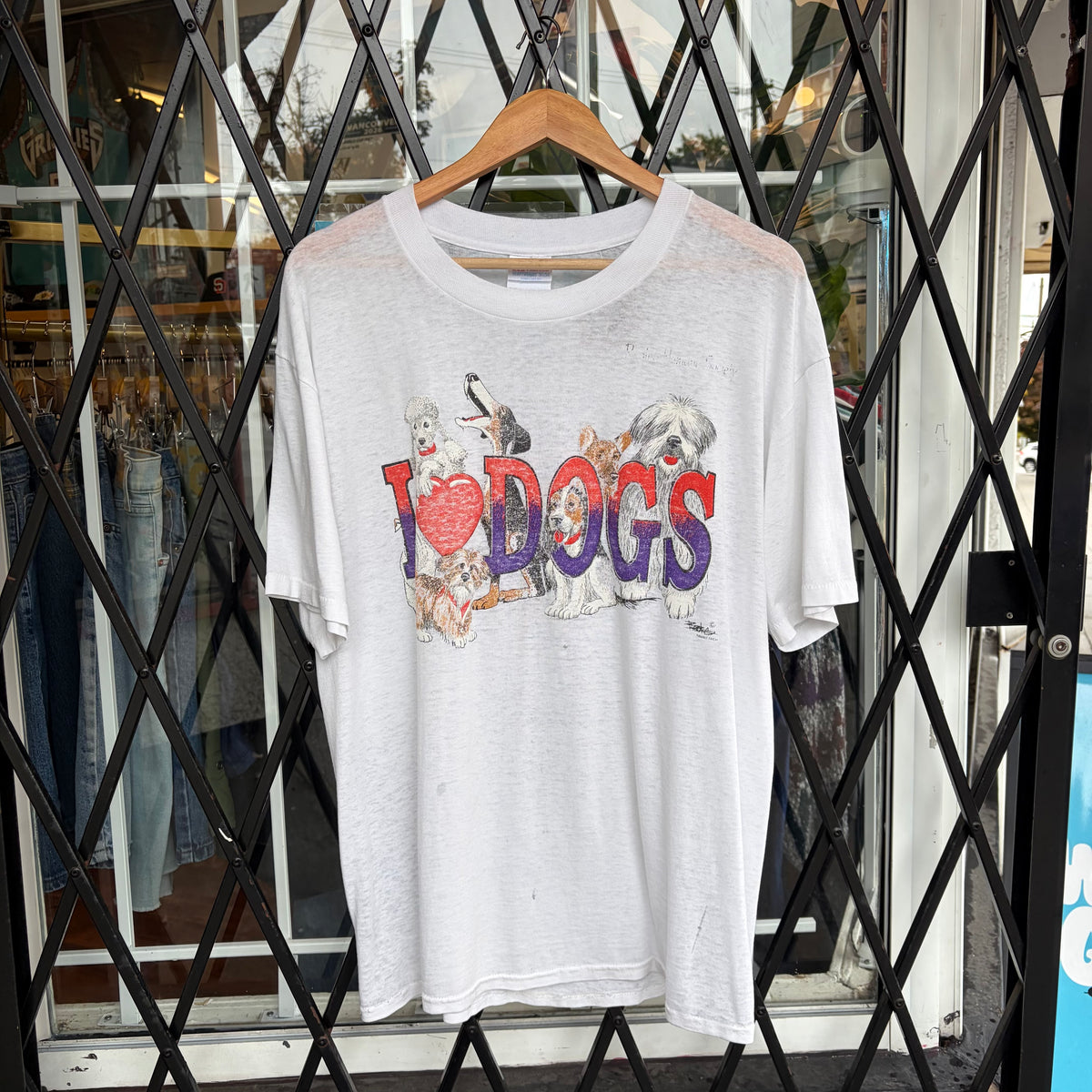 Vintage I Love Dogs Tee - Size L