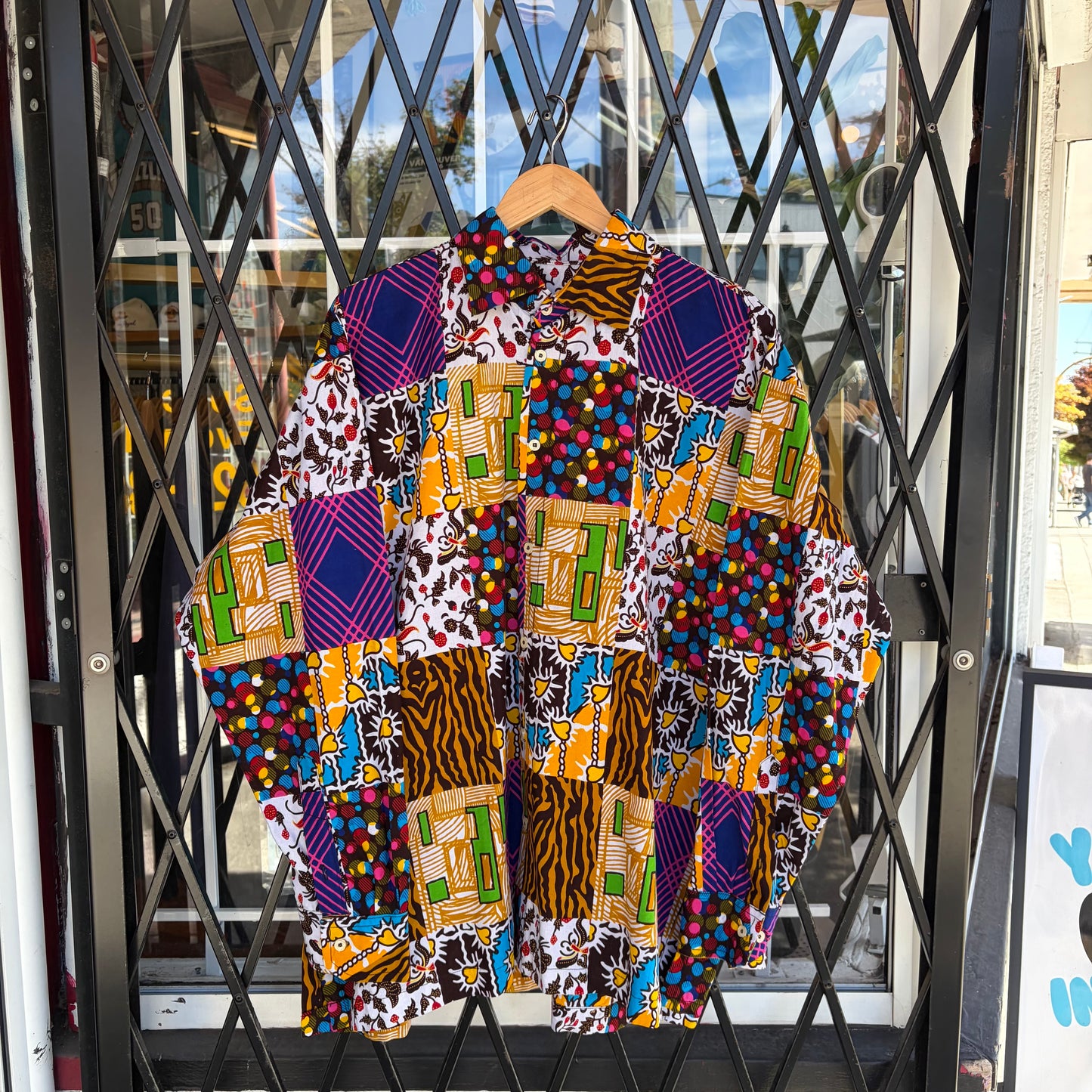 Custom Wild Print Button Up Shirt - fits size XXXL