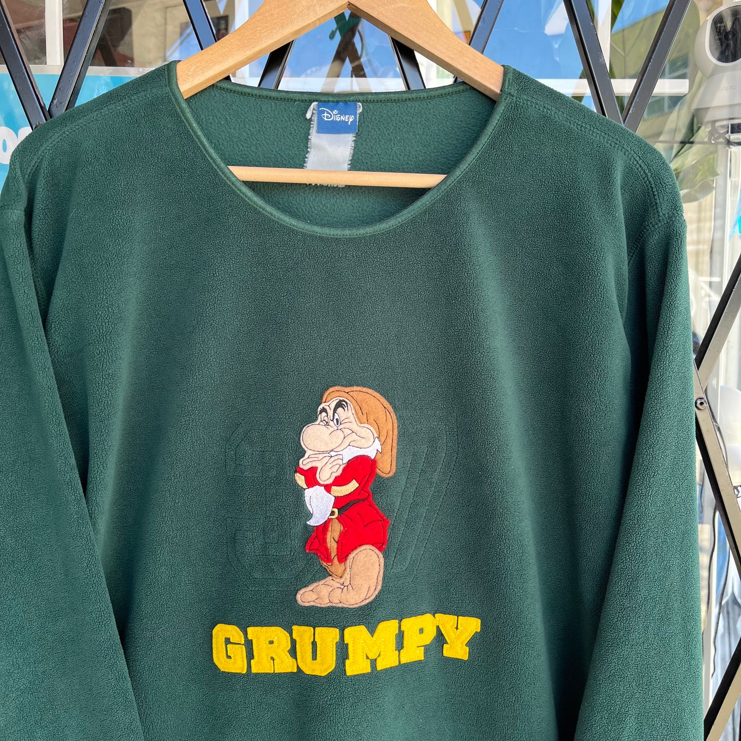 Vintage Disney Grumpy Dwarf Fleece Sweater - Size XL