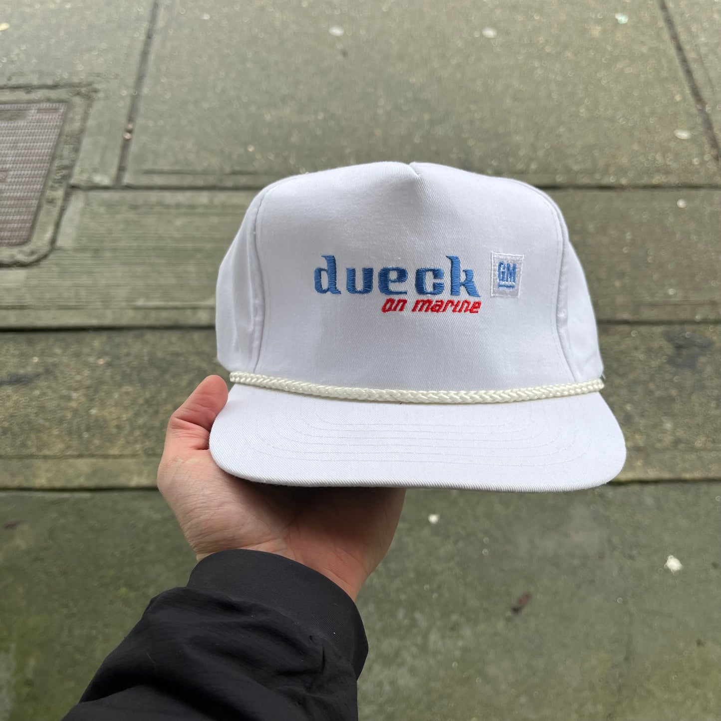 Vintage Dealership Dueck on Marine Strapback Hat