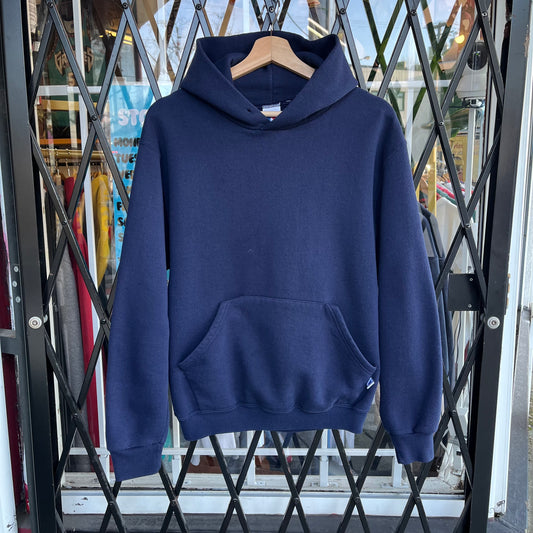 Vintage Russell Blank Hoodie Navy - Size S
