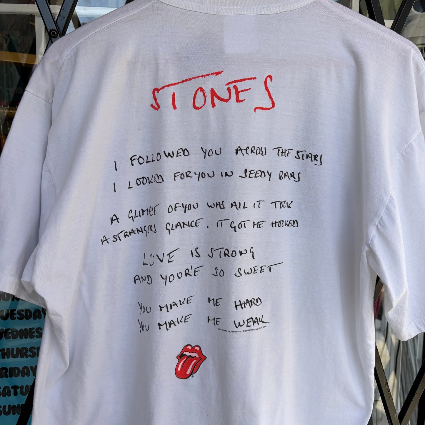 1994 Rolling Stones Voodoo Lounge Lyric Tee - Size L