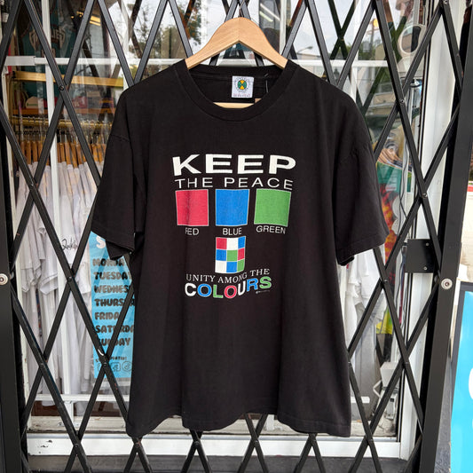 Vintage Cross Colors Keep The Peace Tee - Fits Size XL