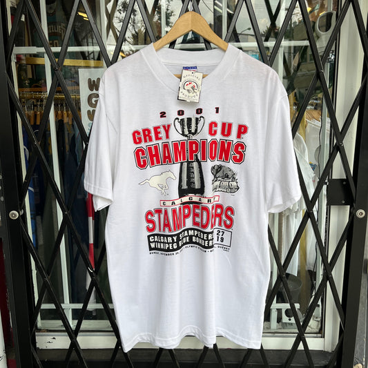 2001 Calgary Stampeders Championship Tee - Size L