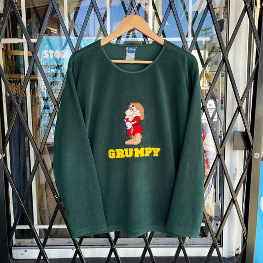 Vintage Disney Grumpy Dwarf Fleece Sweater - Size XL