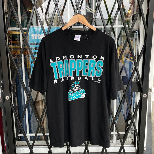 Vintage Edmonton Trappers Baseball Tee - Size L