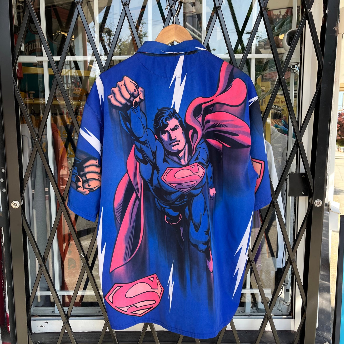 Vintage Y2K Superman Button Up Shirt - Size M