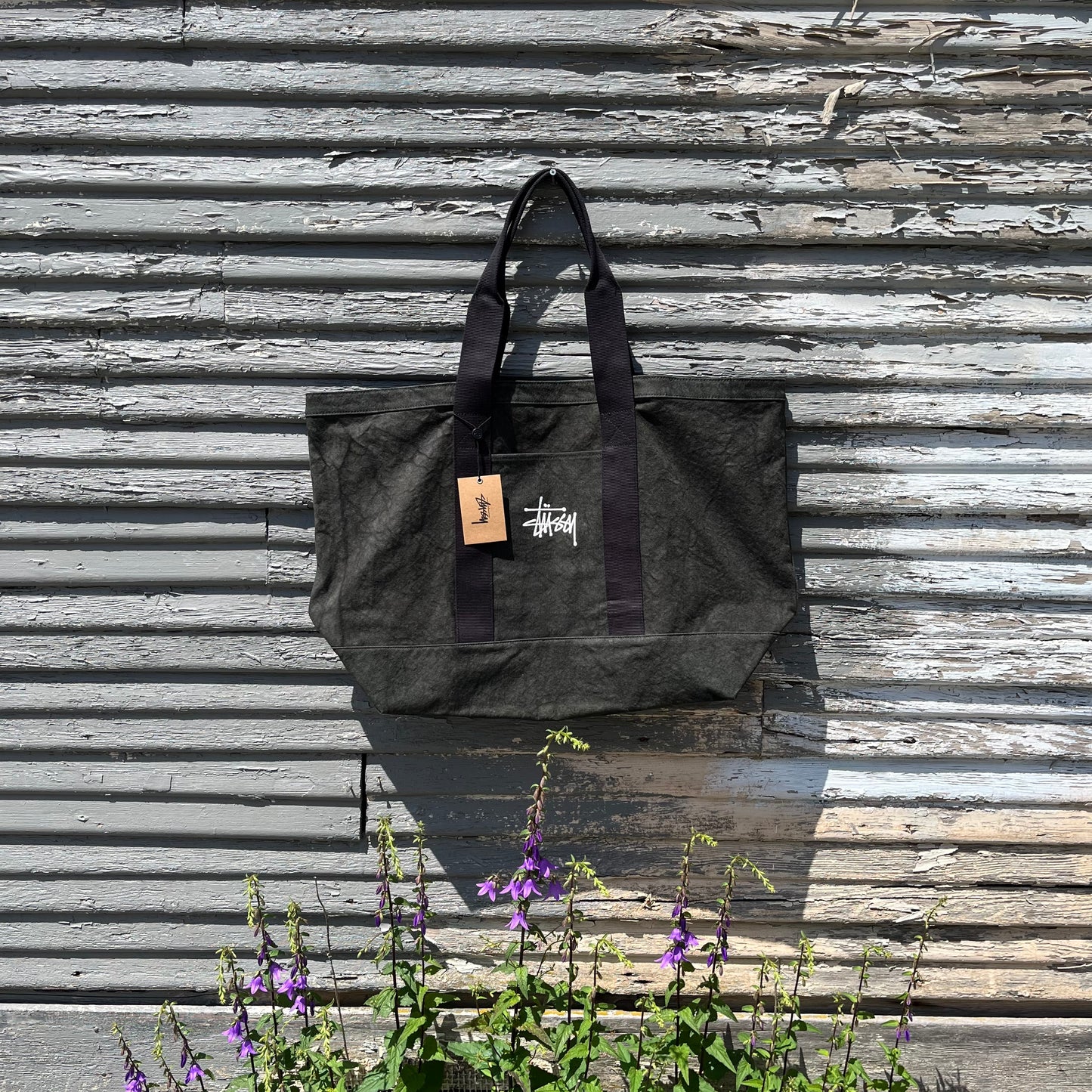 Stussy Oversized Canvas Tote Bag - Black