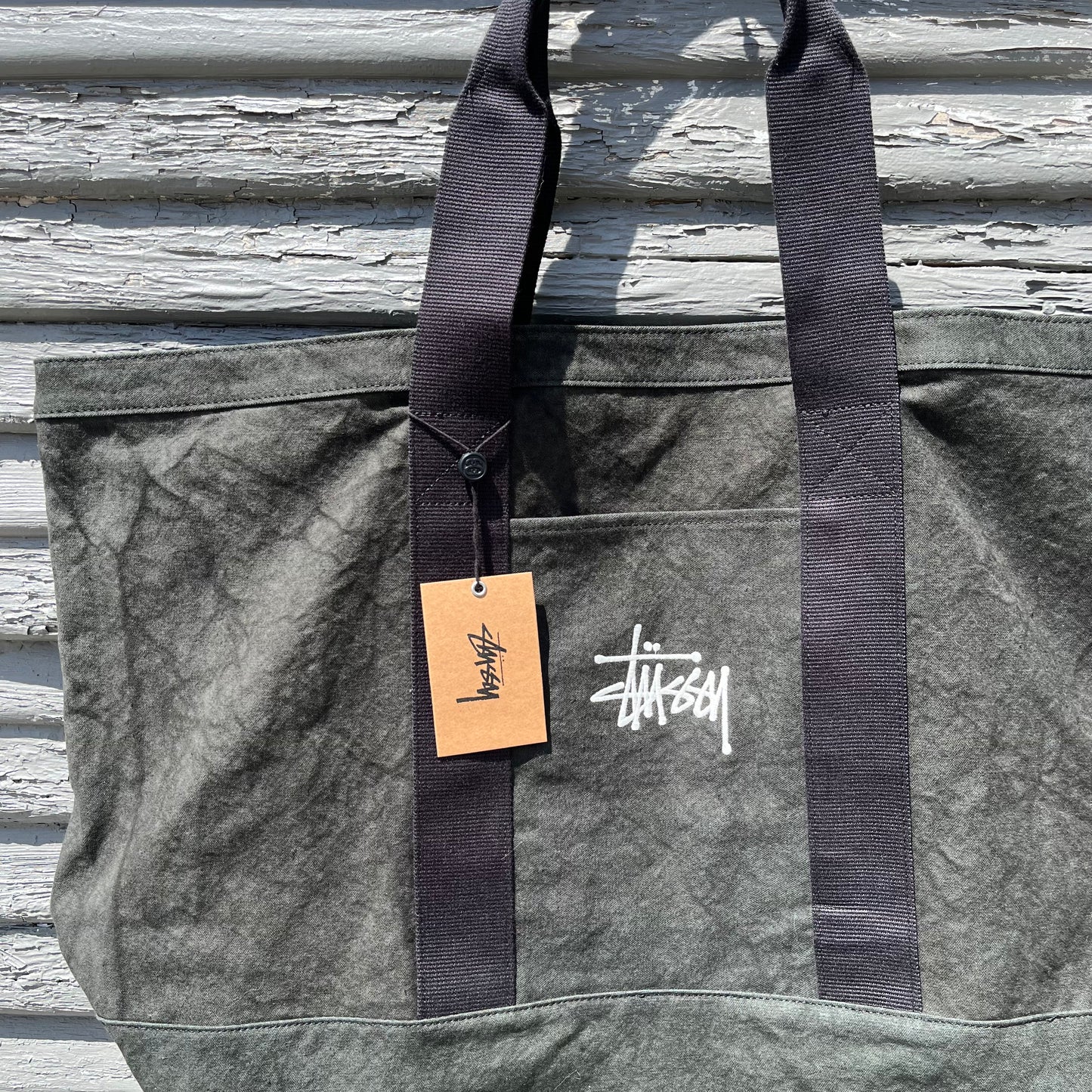 Stussy Oversized Canvas Tote Bag - Black