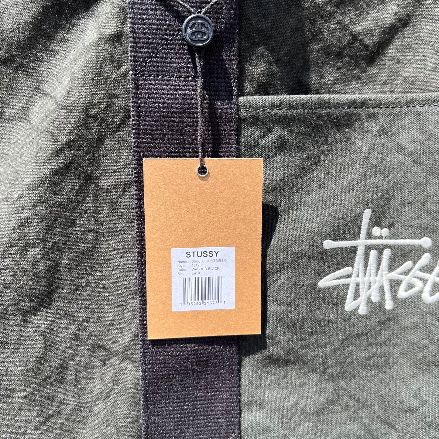 Stussy Oversized Canvas Tote Bag - Black